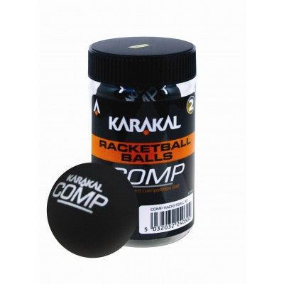 KARAKAL RACKETBALL BALLS BLACK (COMPETITION)TUBE OF 2