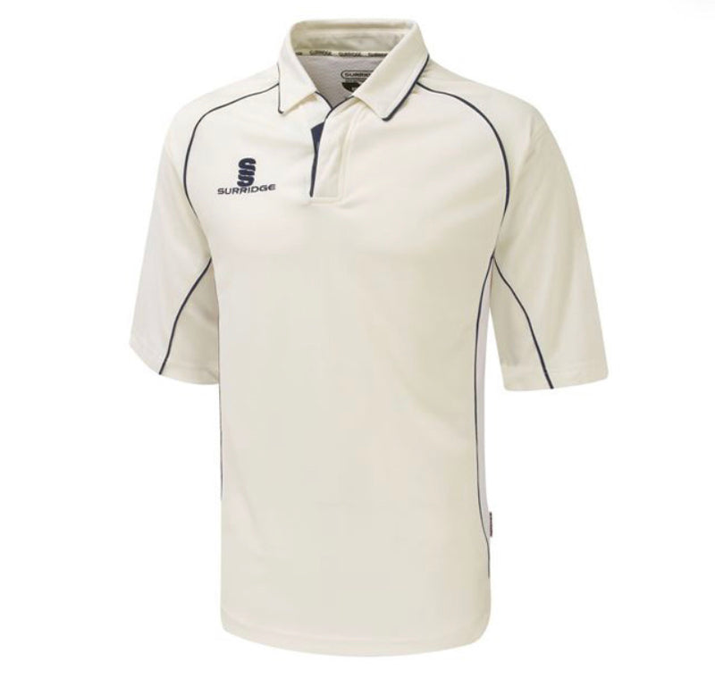 PREMIER CRICKET SHIRT - 3/4 SLEEVE - NAVY TRIM