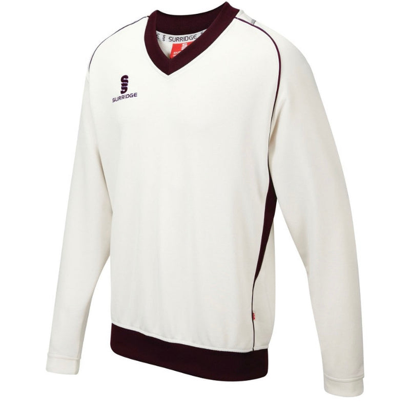SURRIDGE Curve Cricket Sweater Maroon