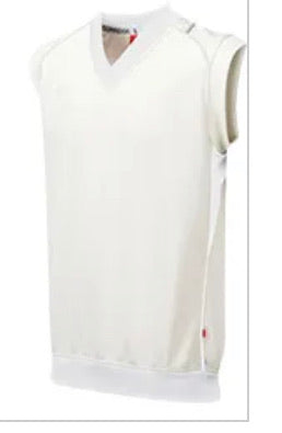 Curve Cricket Sweater Sleeveless Slipover Plain Trim