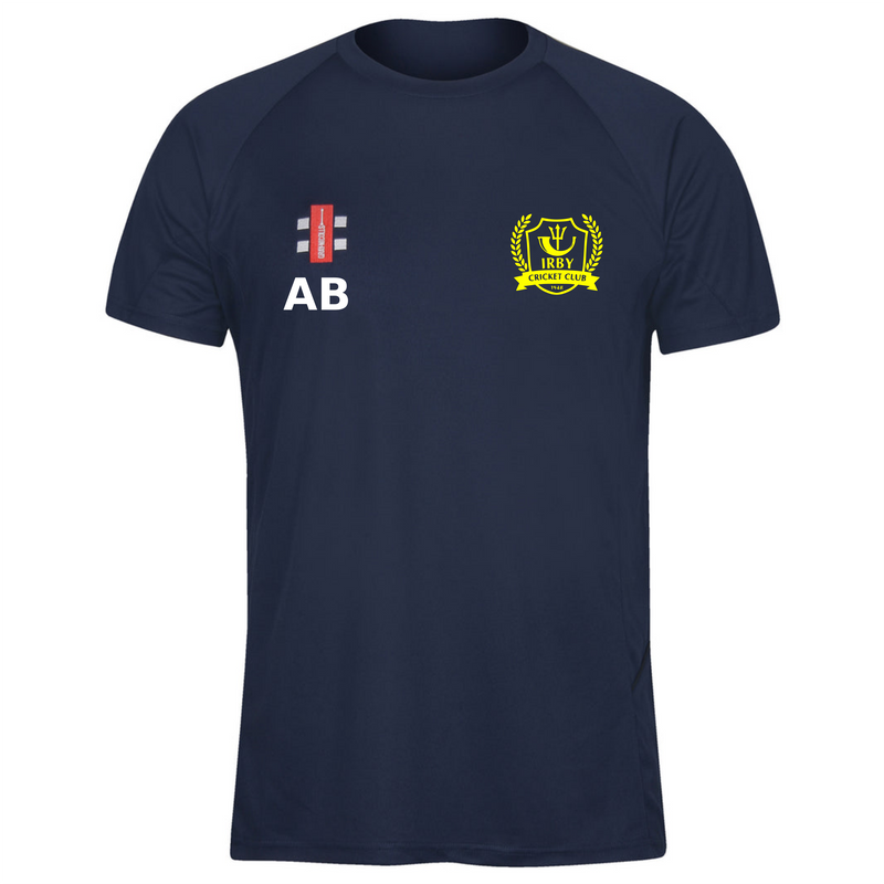 Irby Cricket Club Adult's Navy Matrix V2 S/S Tee Shirt-Senior